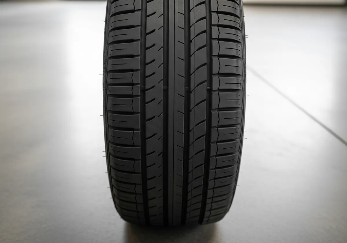 Close-up of a car tyre tread